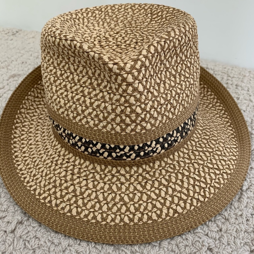 Eric Javits Tan and Brown Woven Hat